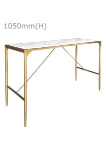 LUXCO™ ATELIER LONG BAR TABLE - GOLD & BIANCO WHITE (BT14 - LGW)