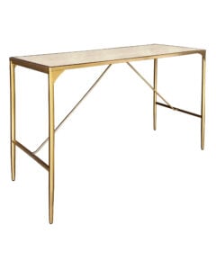 LUXCO™ ATELIER LONG BAR TABLE - GOLD & MATERA BEIGE (BT14 - LGE)