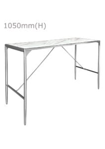LUXCO™ ATELIER LONG BAR TABLE - SILVER & BIANCO WHITE (BT14 - LSW)