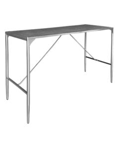 LUXCO™ ATELIER LONG BAR TABLE - SILVER & GRAPHITE BLACK (BT14 - LSB)