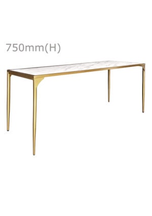 LUXCO™ ATELIER LONG MEETING TABLE - GOLD & BIANCO WHITE (TB13 - LGW)