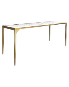 LUXCO™ ATELIER LONG MEETING TABLE - GOLD & BIANCO WHITE (TB13 - LGW)