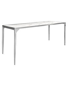 LUXCO™ ATELIER LONG MEETING TABLE - SILVER & BIANCO WHITE (TB13 - LSW)