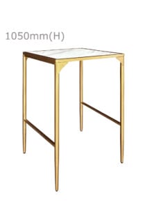 LUXCO™ ATELIER SQUARE BAR TABLE - GOLD & BIANCO WHITE (BT15 - SGW)