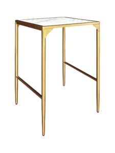 LUXCO™ ATELIER SQUARE BAR TABLE - GOLD & BIANCO WHITE (BT15 - SGW)