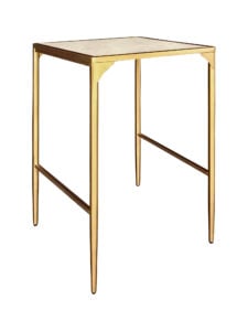 LUXCO™ ATELIER SQUARE BAR TABLE - GOLD & MATERA BEIGE (BT15 - SGE)