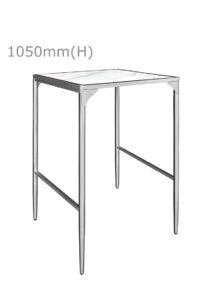 LUXCO™ ATELIER SQUARE BAR TABLE - SILVER & BIANCO WHITE (BT15 - SSW)
