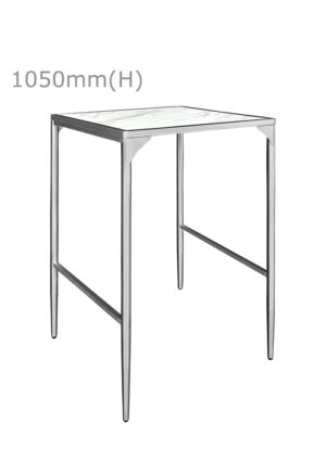 LUXCO™ ATELIER SQUARE BAR TABLE - SILVER & BIANCO WHITE (BT15 - SSW)