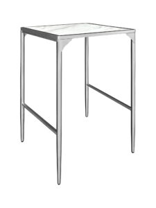 LUXCO™ ATELIER SQUARE BAR TABLE - SILVER & BIANCO WHITE (BT15 - SSW)