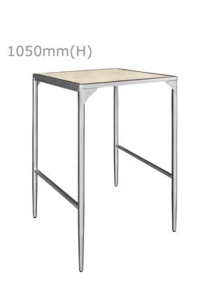 LUXCO™ ATELIER SQUARE BAR TABLE - SILVER & MATERA BEIGE (BT15 - SSE)