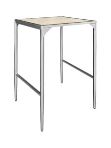 LUXCO™ ATELIER SQUARE BAR TABLE - SILVER & MATERA BEIGE (BT15 - SSE)