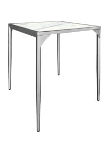 LUXCO™ ATELIER SQUARE MEETING TABLE - SILVER & BIANCO WHITE (TB14 - SSW)