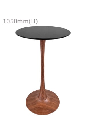 TULIP BAR TABLE - WOOD & ROUND TOP - BLACK (BT10 - BR - RB)