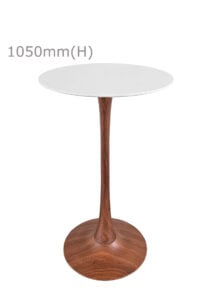 TULIP BAR TABLE - WOOD & ROUND TOP - WHITE (BT10 - BR - RW)