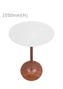 TULIP BAR TABLE - WOOD & ROUND TOP - WHITE (BT10 - BR - RW)