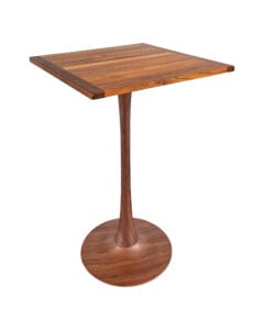 TULIP BAR TABLE - WOOD & SQUARE TOP - TEAK WOOD (BT10 - BR - STK)