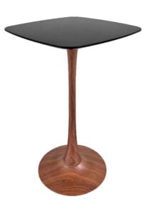 TULIP BAR TABLE - WOOD & SQUARISH TOP - BLACK (BT10 - BR - SB)