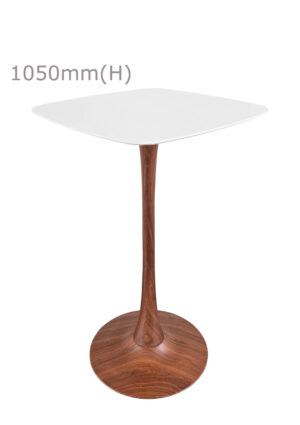 TULIP BAR TABLE - WOOD & SQUARISH TOP - WHITE (BT10 - BR - SW)