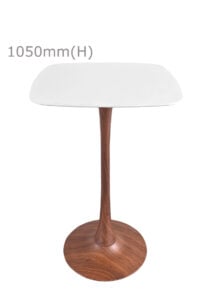 TULIP BAR TABLE - WOOD & SQUARISH TOP - WHITE (BT10 - BR - SW)