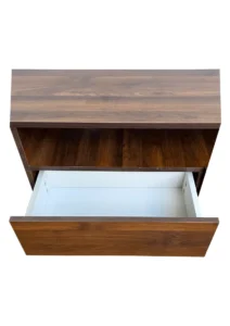 MIRO TV CONSOLE - 2M - WALNUT BROWN (TVC12) DRAWER OPEN CLOSEUP