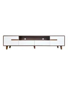 MIRO TV CONSOLE - 2M - WHITE & WALNUT (TVC11) FRONT
