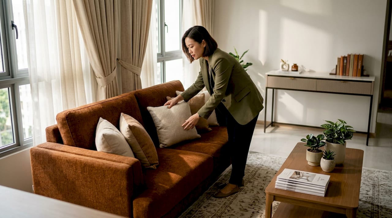 Agent staging Singapore HDB living room