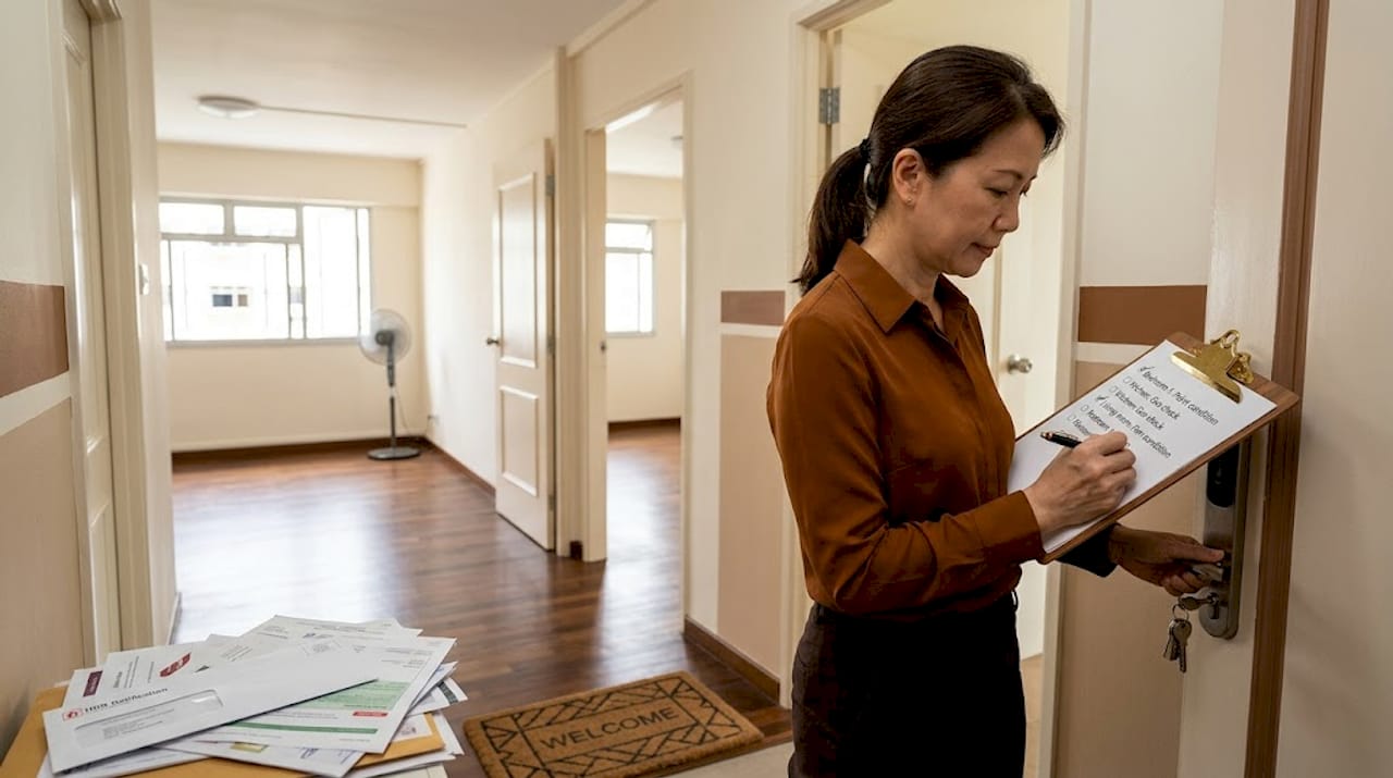 Landlord inspecting and preparing vacant flat
