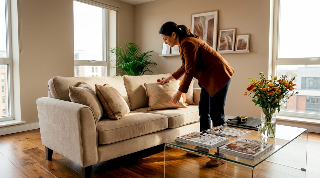 Beautifully staged living room ready for viewing