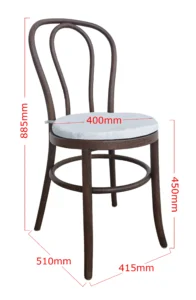 BENTWOOD CHAIR BROWN - WHITE SEAT (CH6 - BRW) MEASUREMENT