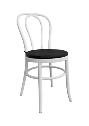 BENTWOOD CHAIR WHITE - BLACK SEAT (CH6 - WB)