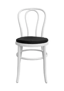 BENTWOOD CHAIR WHITE - BLACK SEAT (CH6 - WB) FRONT