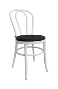 BENTWOOD CHAIR WHITE - BLACK SEAT (CH6 - WB)