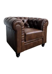 CHESTERFIELD SOFA SINGLE SEATER - WALNUT BROWN (SF9 - SWBR)
