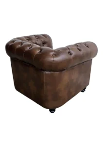 CHESTERFIELD SOFA SINGLE SEATER - WALNUT BROWN (SF9 - SWBR) BACK