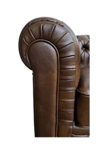 CHESTERFIELD SOFA SINGLE SEATER - WALNUT BROWN (SF9 - SWBR) CLOSEUP
