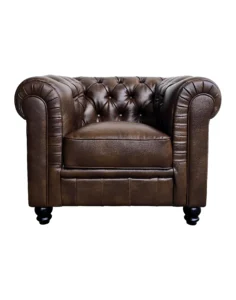 CHESTERFIELD SOFA SINGLE SEATER - WALNUT BROWN (SF9 - SWBR) FRONT