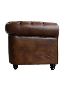 CHESTERFIELD SOFA SINGLE SEATER - WALNUT BROWN (SF9 - SWBR) SIDE