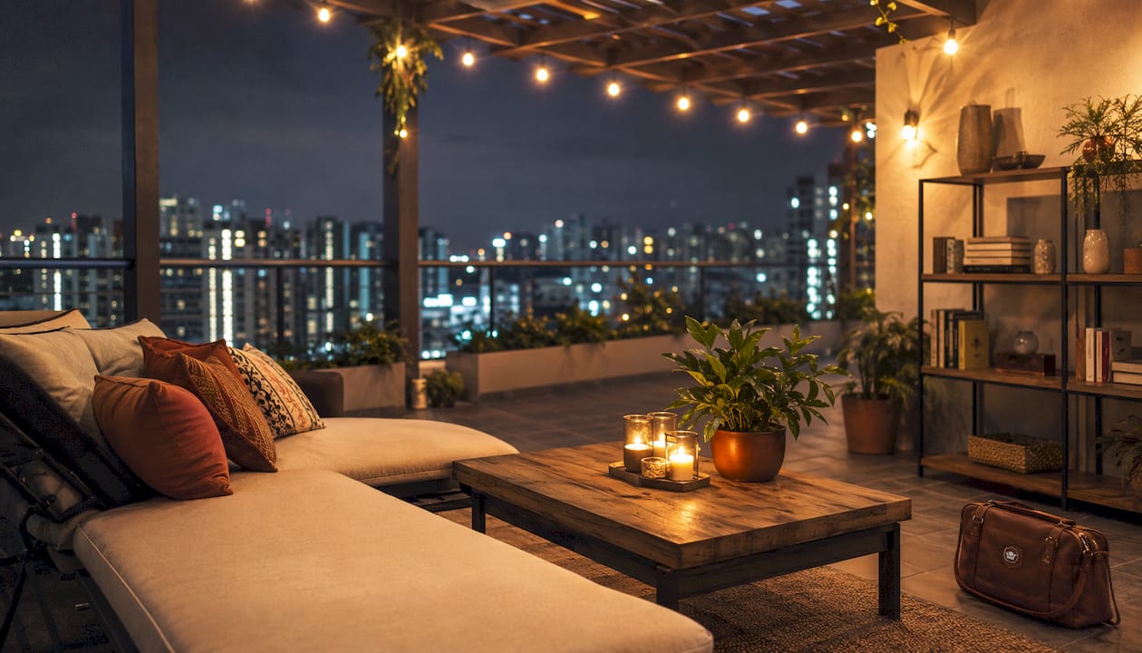 Cozy furnished condo living room in Singapore