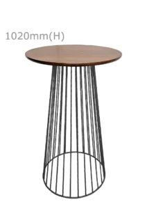BIRDCAGE BAR TABLE - BLACK & ROUND TOP - CHESTNUT (BT5 - B - RCN)