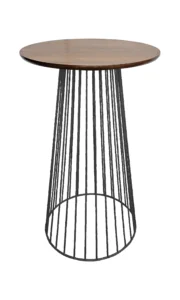 BIRDCAGE BAR TABLE - BLACK & ROUND TOP - CHESTNUT (BT5 - B - RCN)
