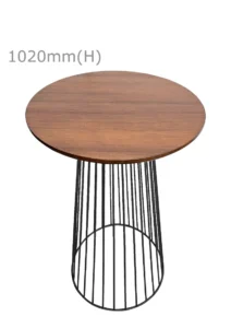 BIRDCAGE BAR TABLE - BLACK & ROUND TOP - CHESTNUT (BT5 - B - RCN)