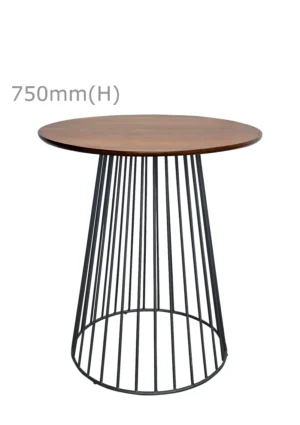 BIRDCAGE MEETING TABLE - BLACK & ROUND TOP - CHESTNUT (TB20 - B - RCN)