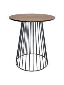 BIRDCAGE MEETING TABLE - BLACK & ROUND TOP - CHESTNUT (TB20 - B - RCN)