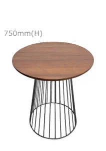 BIRDCAGE MEETING TABLE - BLACK & ROUND TOP - CHESTNUT (TB20 - B - RCN)
