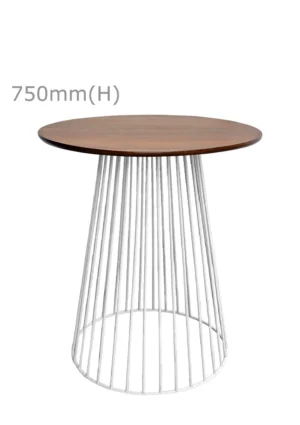BIRDCAGE MEETING TABLE - WHITE & ROUND TOP - CHESTNUT (TB20 - W - RCN)