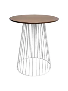 BIRDCAGE MEETING TABLE - WHITE & ROUND TOP - CHESTNUT (TB20 - W - RCN)