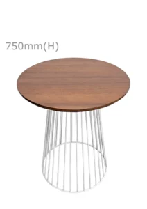 BIRDCAGE MEETING TABLE - WHITE & ROUND TOP - CHESTNUT (TB20 - W - RCN)