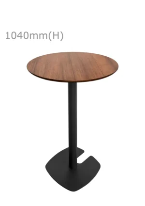 FIN BAR TABLE - BLACK & ROUND TOP - CHESTNUT (BT1 - B - RCN)