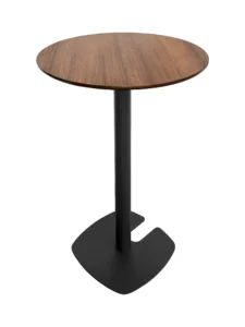 FIN BAR TABLE - BLACK & ROUND TOP - CHESTNUT (BT1 - B - RCN)