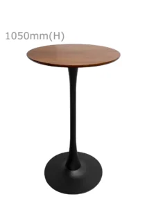 TULIP BAR TABLE - BLACK & ROUND TOP - CHESTNUT (BT10 - B - RCN)